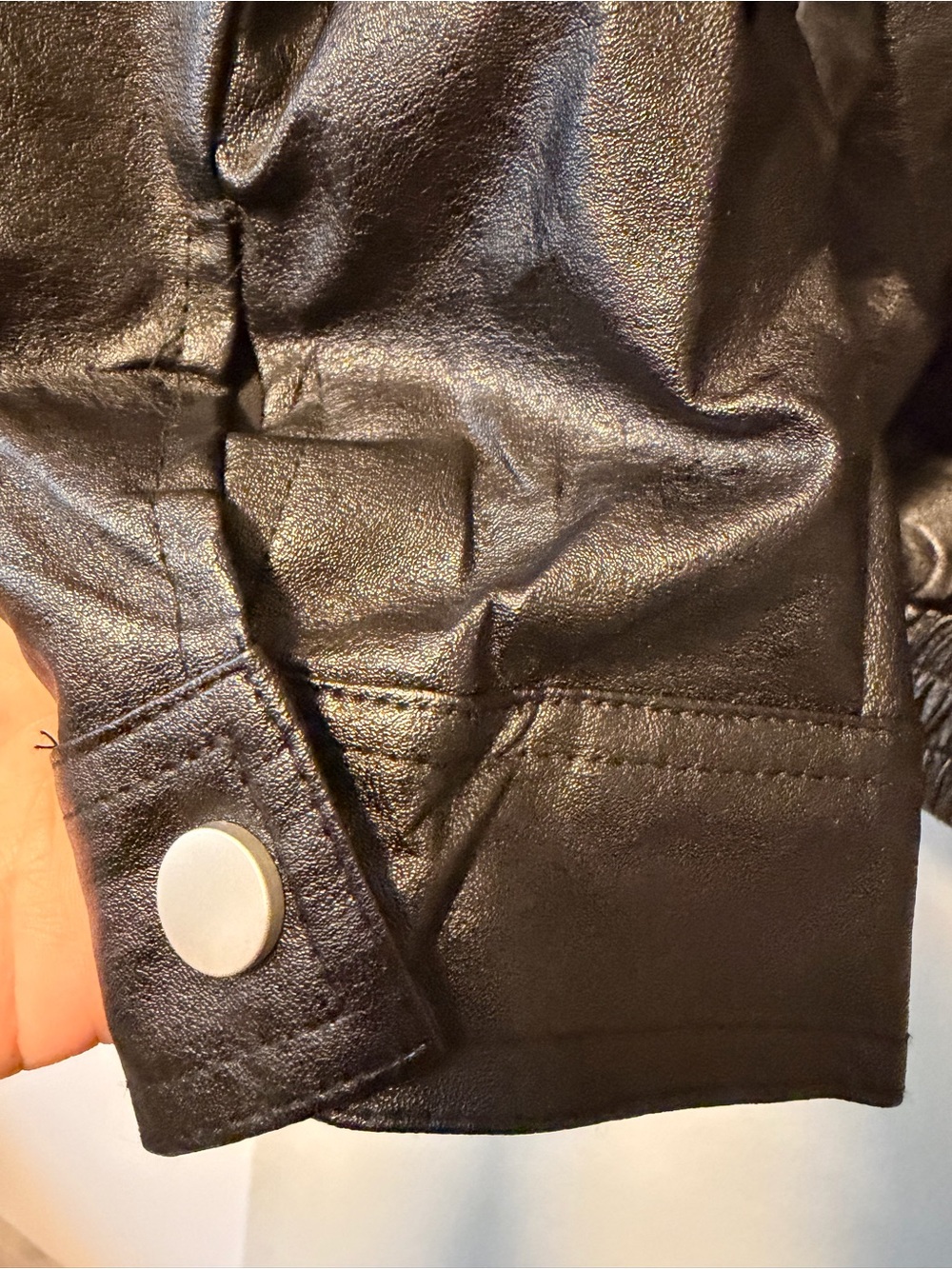 Cider Black Leather Bomber Jacket - Picture 5 of 5